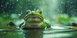 cute frog in the water, generative AI