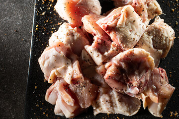 Canvas Print - Raw chicken seasoned with various spices	