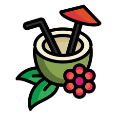 Wall Mural - Coconut Drink Icon