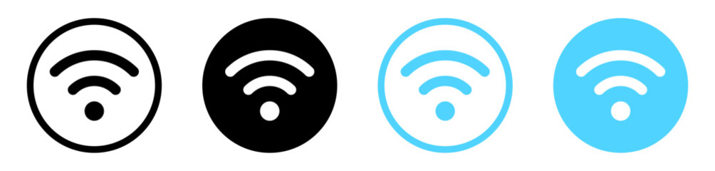 Leinwandbilder - wireless and wifi icon signal symbol for internet access, internet connection vector icon