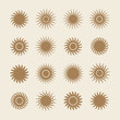 Sun Decorative Elements, Sun Modern Geometric Shape Vector illustration