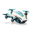 A hybrid VTOL drone illustration capable of vertica