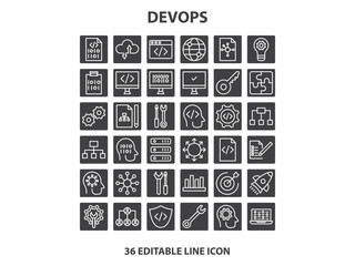Programming coding set of web icons in line style. Software development icons for web and mobile app. Code, api, programmer, developer, information technology, coder and more. Vector illustration