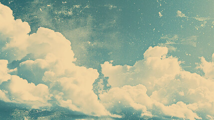 Wall Mural - Vintage Retro Clouds Sky Background