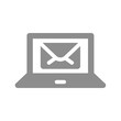 Laptop and letter vector icon. Email or mail envelope symbol.