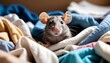 A Rat Hiding In A Pile Of Laundry A Soft And Warm