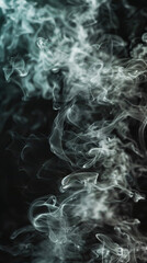 Wall Mural - Transparent smoke shapes against black background