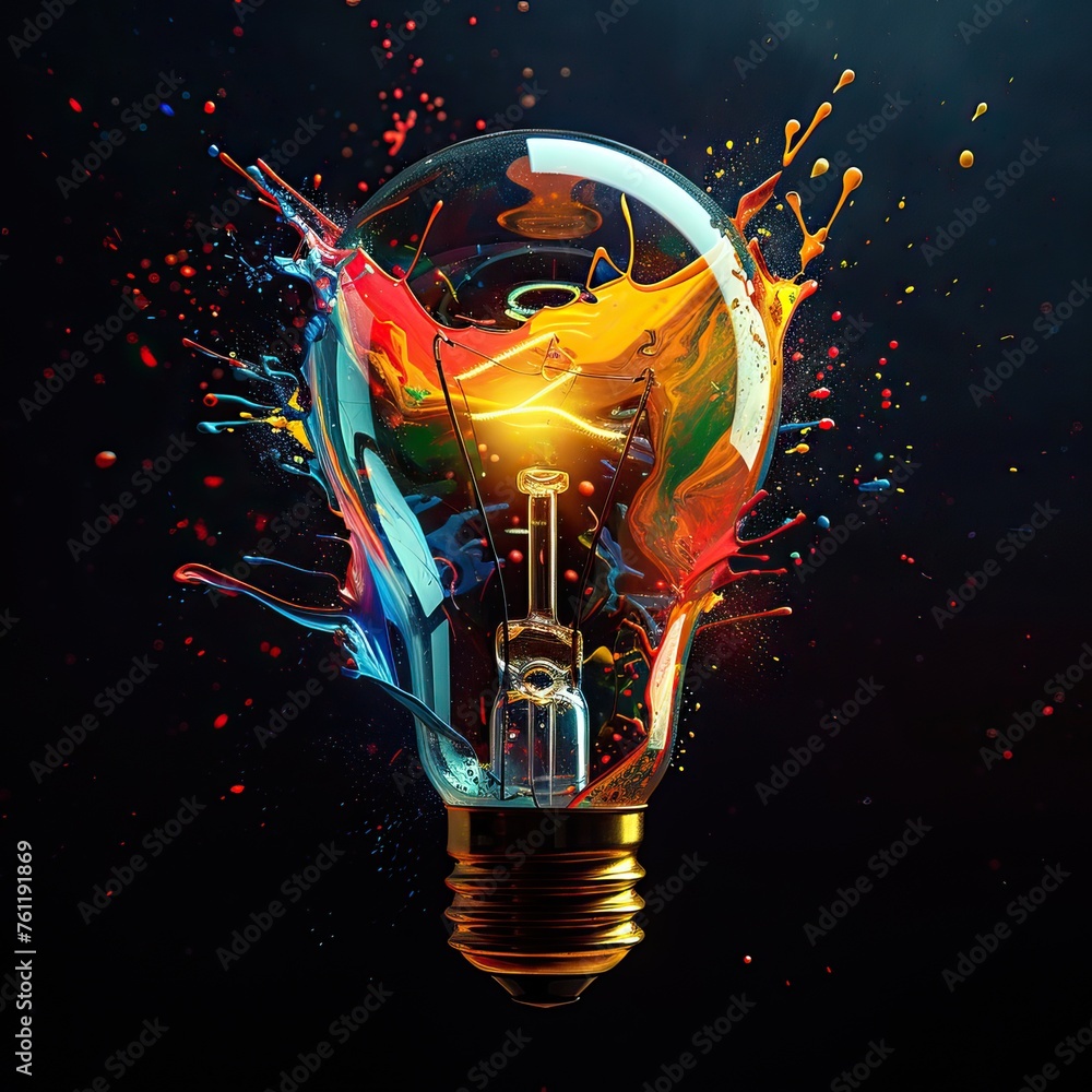The dramatic burst of a light bulb, its glass casing giving way to an ...