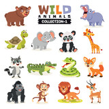 Fototapeta Pokój dzieciecy - Set Of Various Wild Animals
