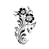 Fototapeta Pokój dzieciecy - black and white floral background