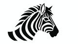 Fototapeta Konie - Logo with the head of a zebra. Flat zebra portrait 