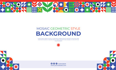 Flat design mosaic geometric creative background template