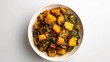 Nutritious Aloo Methi Sabzi, a healthy Indian cuisine, served in a white bowl