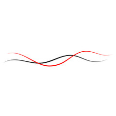 Wall Mural - Vector Intertwined red and black thread lines