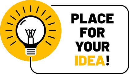 Wall Mural - frame background with shiny light bulb, copy space for your idea