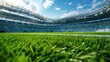 the grass is the view of a soccer stadium, Generative Ai