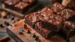 Yen and Den Brownies are chocolate brownies made with cocoa powder and chocolate chips, a popular treat in Kelantan, Malaysia.