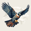 A regal falcon illustration with fierce eyes 