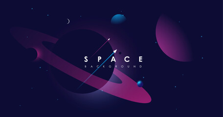 Wall Mural - Universe background for presentation design. Brochure template with space elements. Minimalistic color space. Universe exploration concept.