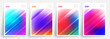 Cover Designs. Set of futuristic abstract backgrounds with bright dynamic gradients. Blurred graphic templates with vibrant fluid colors. Vector illustration.