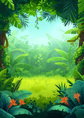 Wall Mural - Illustration of Background Jungle