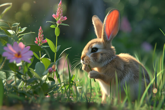 Rabbit in the garden.
