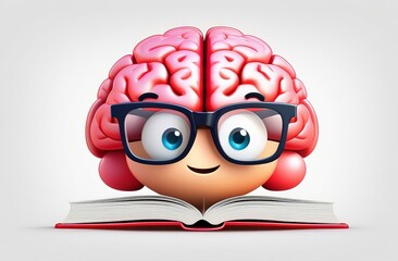 head with book and glasses