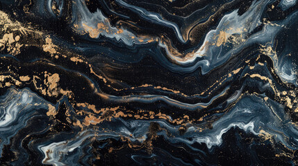 Abstract black marble texture background. Oil, acrylic paint mix pattern