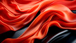 Abstract Background with 3D Wave black and red Gradient Silk Fabric