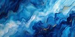 © Suresh Picture - Abstract watercolor paint background illustration. Blue color with liquid fluid marbled paper texture banner texture, Generative AI