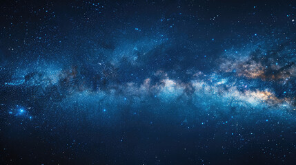 Wall Mural - amazing panorama blue night sky milky way and star on dark background.universe filled with stars, ne