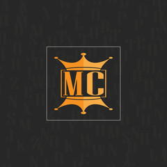 MC initial monogram logo with square style design.