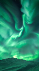 Wall Mural - northern lights aurora borealis lapland night landscape
