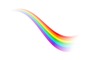 Wall Mural - Striped rainbow wave perspective with transparency effect isolated PNG