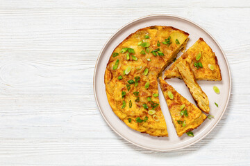 Canvas Print - spanish potato omelette tortilla espanola on plate