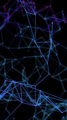 Wall Mural - abstract geometric futuristic background with intertwined lines, dots and triangles. digital technol