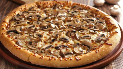 Sticker - Mushroom cheese pizza. Generative AI