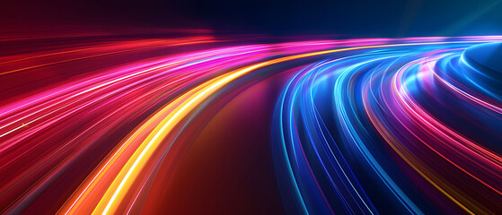 Wall Mural - abstract illustration depicting high-speed light trails in 3d, creating a dynamic and futuristic bac