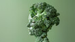 © Fxquadro - This striking green sculpture of broccoli forms a serene human face, highlighting the relationship between humans and nature