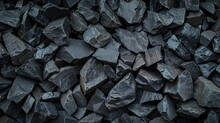 Natural Black Stones Rock Texture Pattern Background. AI Generated Image