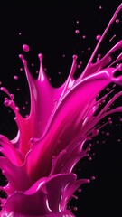 Wall Mural - splashes and drops of pink paint