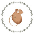 Wreath with mouse and leaves