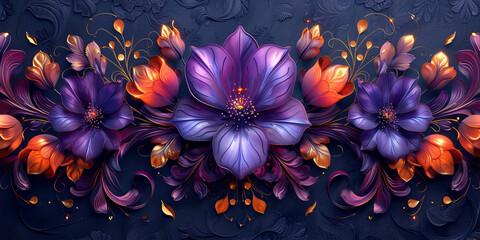 floral pattern luxury background, generative ai