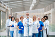 © Halfpoint - Portrait of team of doctors. Healthcare team with doctors, nurses, professionals in medical uniforms in hospital.