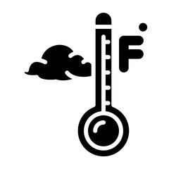 Sticker - Fahrenheit Degrees glyph icon