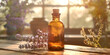Medicinal herbs and tinctures homeopathy in a glass  bottel 