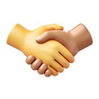 3D Emoji-Style Handshake Illustration
