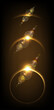 Solar eclipse with sun beams on dark background with space dust and sun beams. Vector illustation.