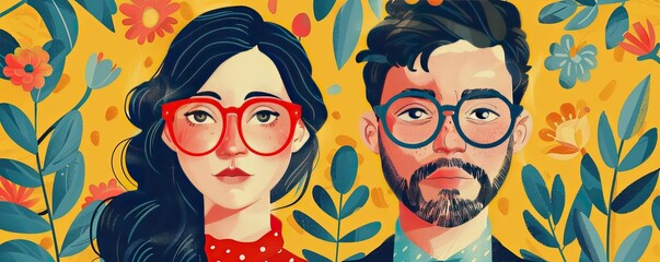 Wall Mural - Portrait Of Two Business people Coworkers