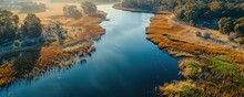 Aerial Drone View Of The Colours And Textures Of Lake Dimboola